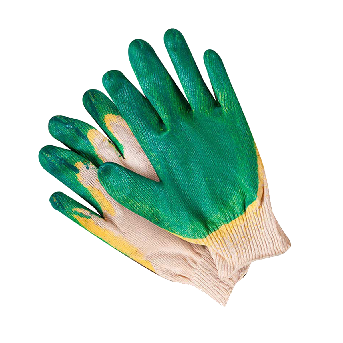 Перчатки двойной латексный облив зеленые (1 пара)